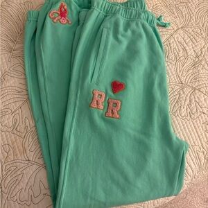 Roller Rabbit Varsity sweatpants with patches embroidered